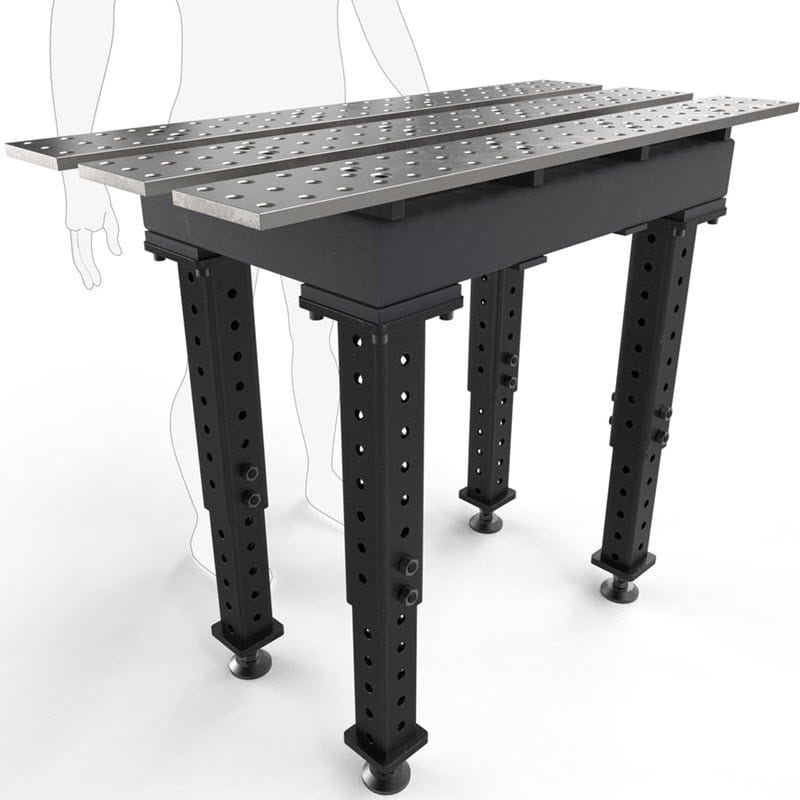 BUILDPRO MAX Adjustable Leg Slotted Welding Table 2' x 4' (Standard) TMR52246