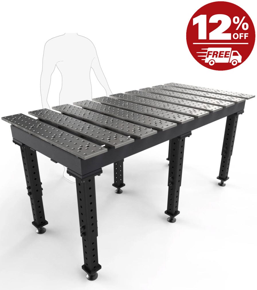 BUILDPRO MAX Adjustable Leg Slotted Welding Table 6.5' x 3' (Standard) TMR57838