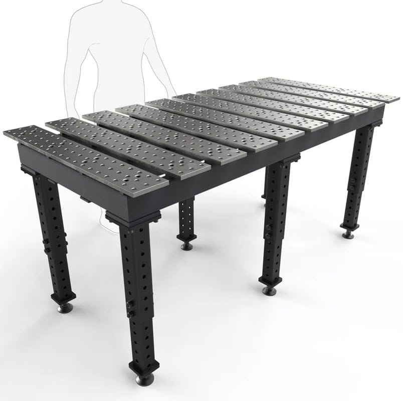 BUILDPRO MAX Adjustable Leg Slotted Welding Table 6.5' x 3' (Standard) TMR57838