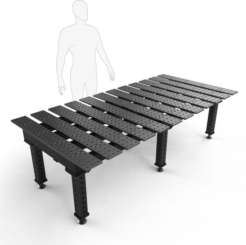 BuildPro Machine Accessories Heavy Duty 24-1/4" BUILDPRO MAX Fixed-Leg Slotted Welding Table 8' x 4' (Nitrided) TMQA59446