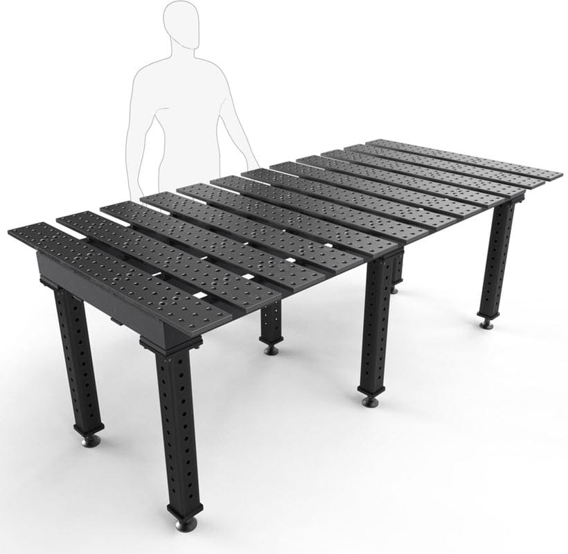BuildPro Machine Accessories Heavy Duty 30-1/4" BUILDPRO MAX Fixed-Leg Slotted Welding Table 8' x 4' (Nitrided) TMQA59446