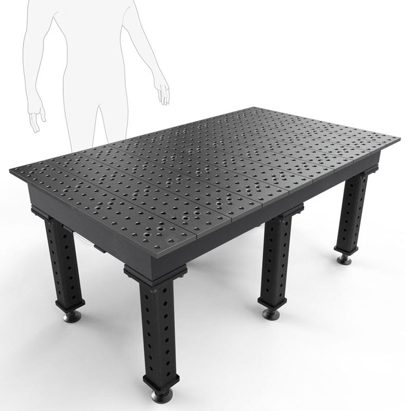 BuildPro Machine Accessories Heavy Duty 24-1/4" BUILDPRO MAX Fixed Leg Welding Table 5' x 3' (Nitrided) TMQA56036F