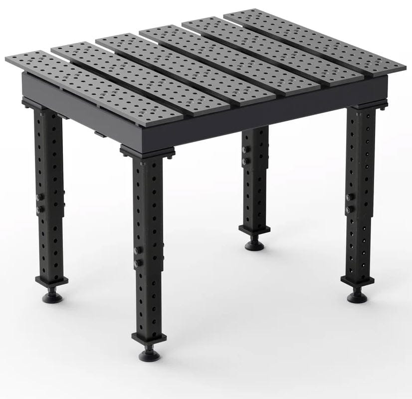 BuildPro Machine Accessories Adjustable 22-1/4" - 38-1/2" BUILDPRO MAX Slotted Adjustable Leg Welding Table 4' x 3' (Nitrided) TMQR54738