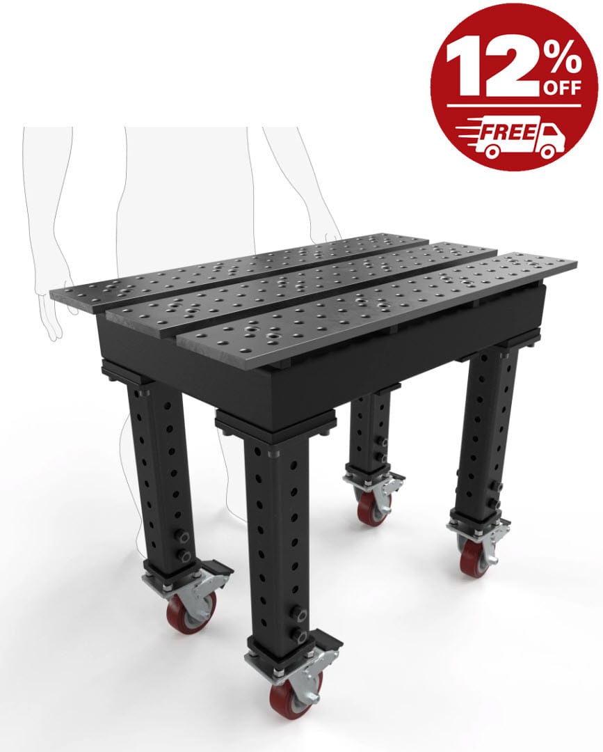 BuildPro Machine Accessories BUILDPRO MAX Slotted Welding Table 2' x 3' (Nitrided) w/Adjustable Legs TMQR52238