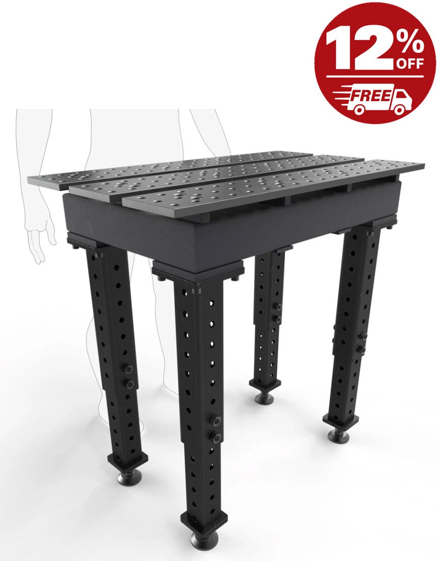 BuildPro Machine Accessories BUILDPRO MAX Slotted Welding Table 2' x 3' (Nitrided) w/Adjustable Legs TMQR52238
