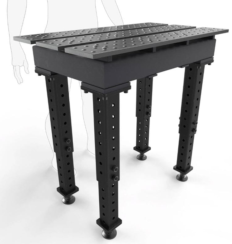 BUILDPRO MAX Slotted Welding Table 2' x 3' (Nitrided) w/Adjustable Leg
