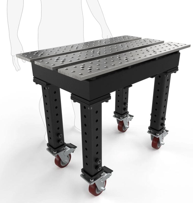 BuildPro Machine Accessories 2x3 BUILDPRO MAX Slotted Welding Table 2' x 3' (Standard) w/Adjustable Legs & Casters TMRC52238