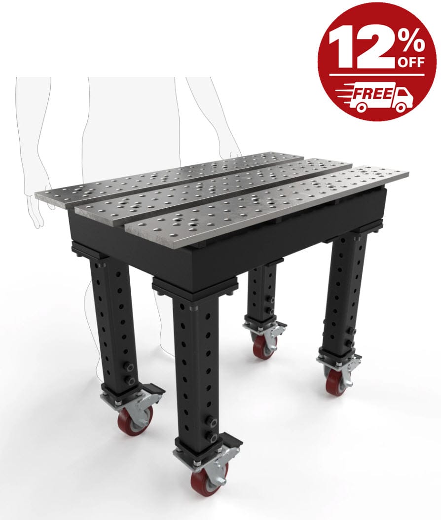 BuildPro Machine Accessories BUILDPRO MAX Slotted Welding Table 2' x 3' (Standard) w/Adjustable Legs TMR52238