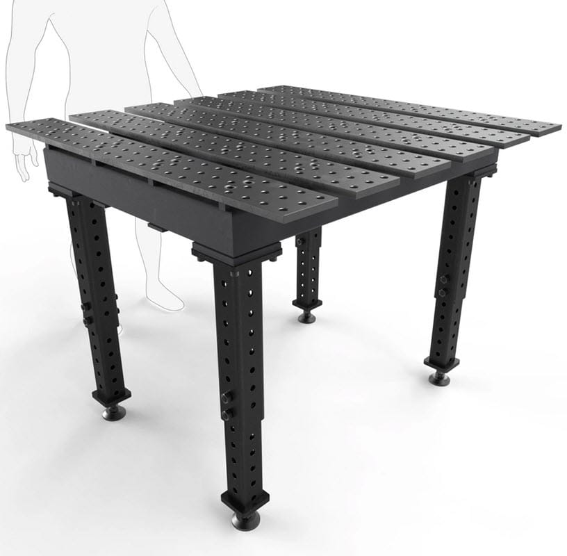 BUILDPRO MAX Slotted Welding Table 4' x 4' (Nitrided) w/Adjustable Legs TMQR54746