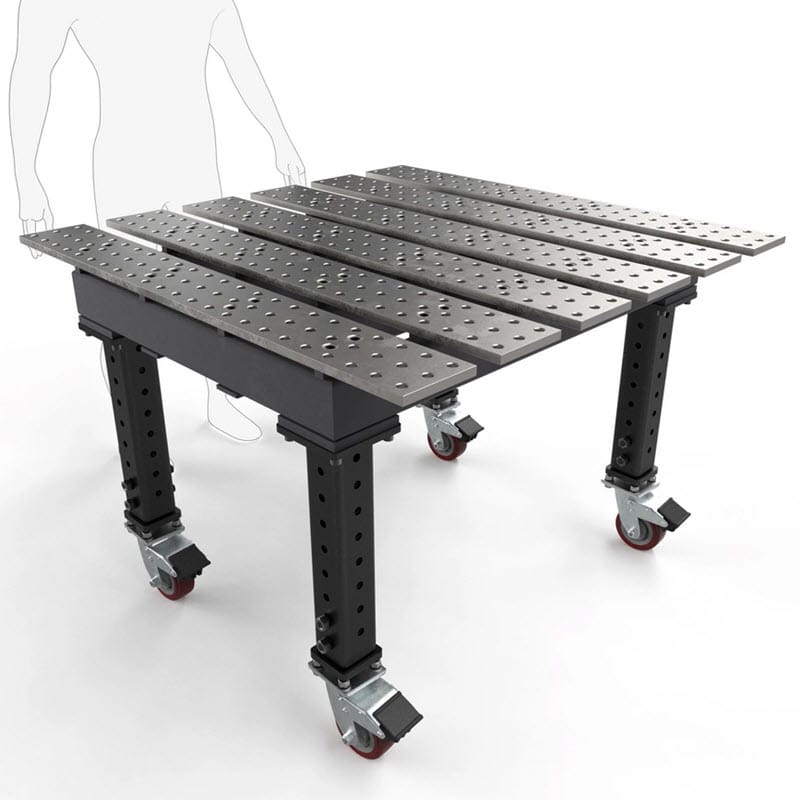 BuildPro Machine Accessories Adjustable 27" - 37" + Casters BUILDPRO MAX Slotted Welding Table 4' x 4' (Standard) w/Adjustable Legs TMR54746