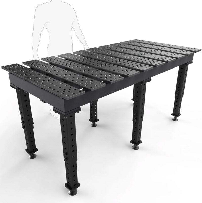 BUILDPRO MAX Slotted Welding Table 6.5' x 3' (Nitrided) w/Adjustable Legs TMQR57838