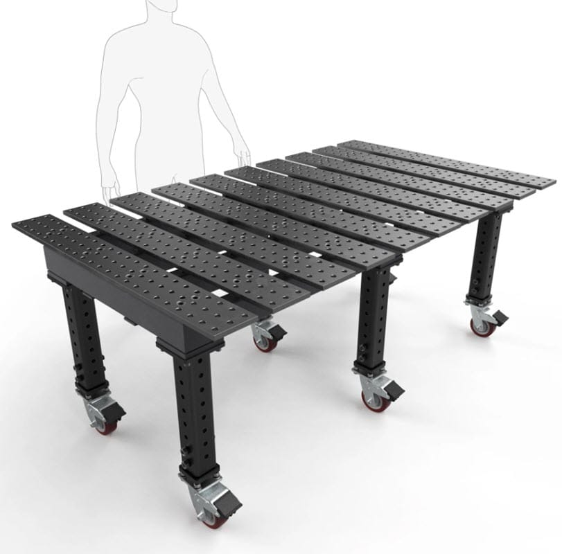 BuildPro Machine Accessories 6.5x4 BUILDPRO MAX Slotted Welding Table 6.5' x 4' (Nitrided) w/Adjustable Legs & Casters TMQRC57846