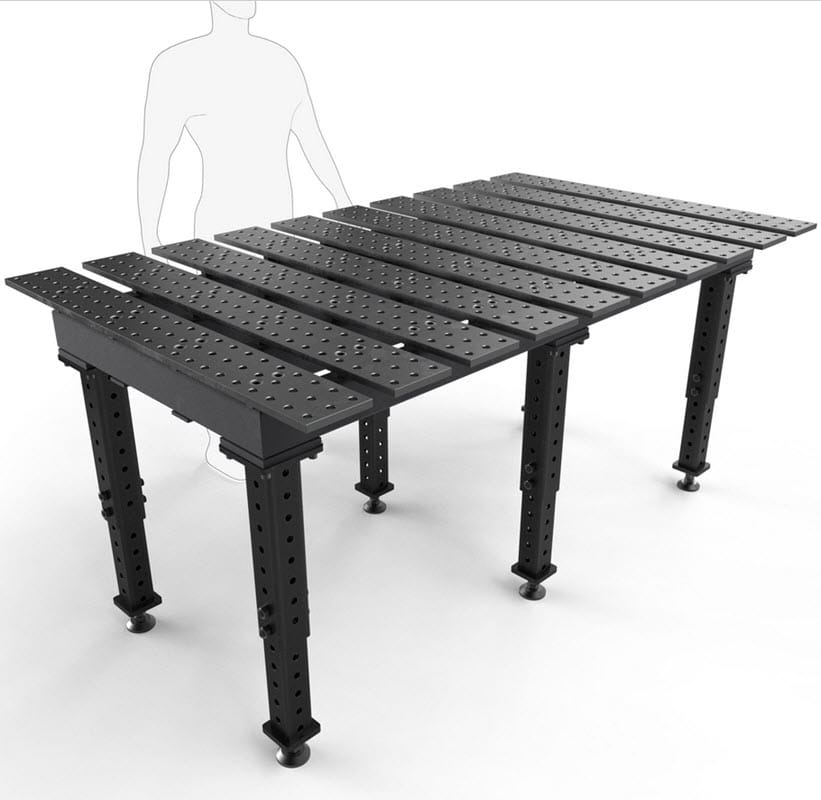 BUILDPRO MAX Slotted Welding Table 6.5' x 4' (Nitrided) w/Adjustable Legs TMQR57846