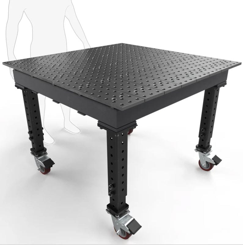 BuildPro Machine Accessories 4x4 BUILDPRO MAX Welding Table 4' x 4' (Nitrided) w/Adjustable Legs & Casters TMQRC54848F