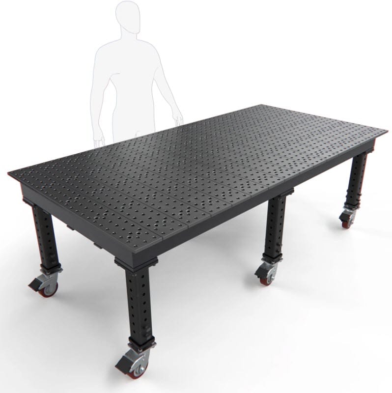 BuildPro Machine Accessories 8x4 BUILDPRO MAX Welding Table 8' x 4' (Nitrided) w/Adjustable Legs & Casters TMQRC59648F
