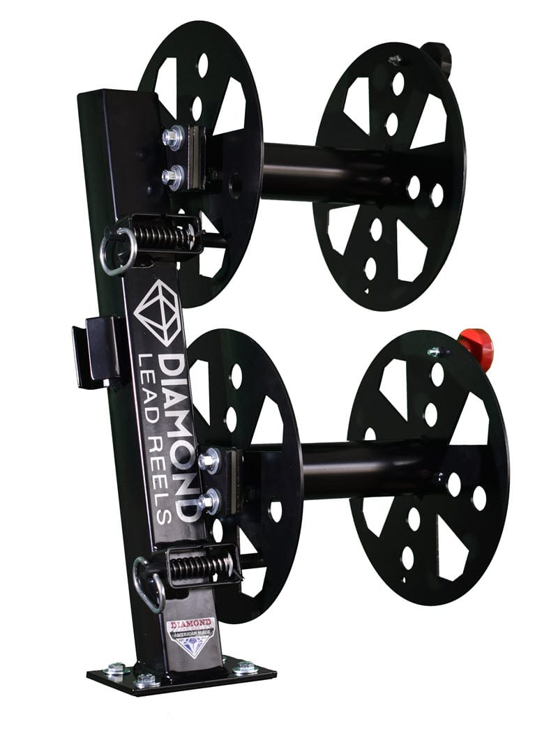 Diamond Welding Lead Reel - Fixed Base Double - Black