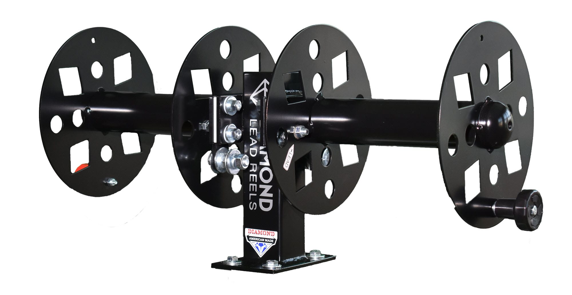 Diamond Welding Lead Reel - Fixed Base Side x Side - Black