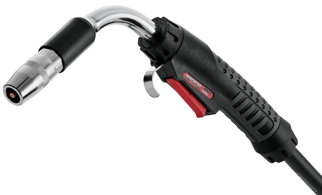 Magnum Pro 250L MIG welding gun with black handle and red trigger