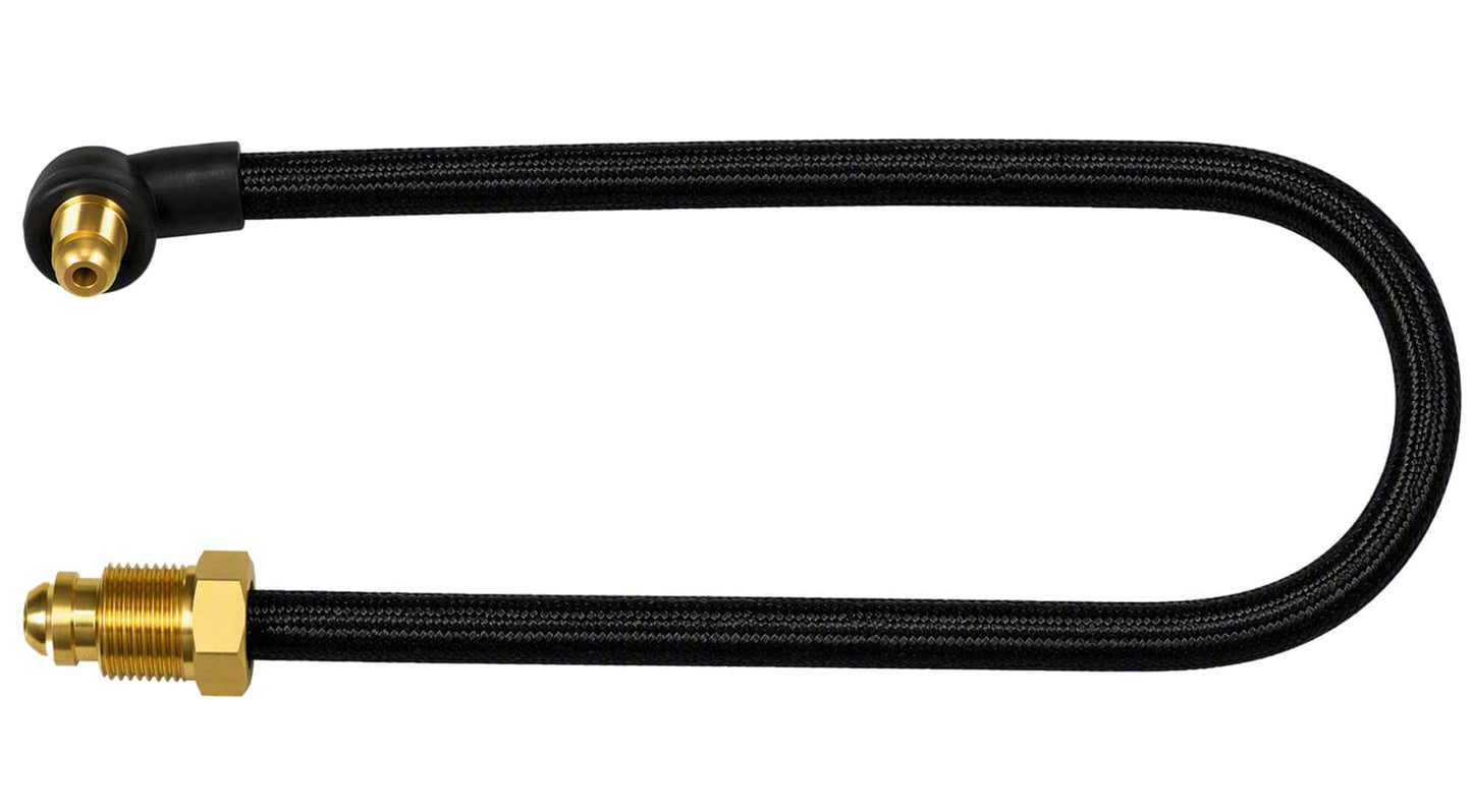Black braided propane hose with brass fittings