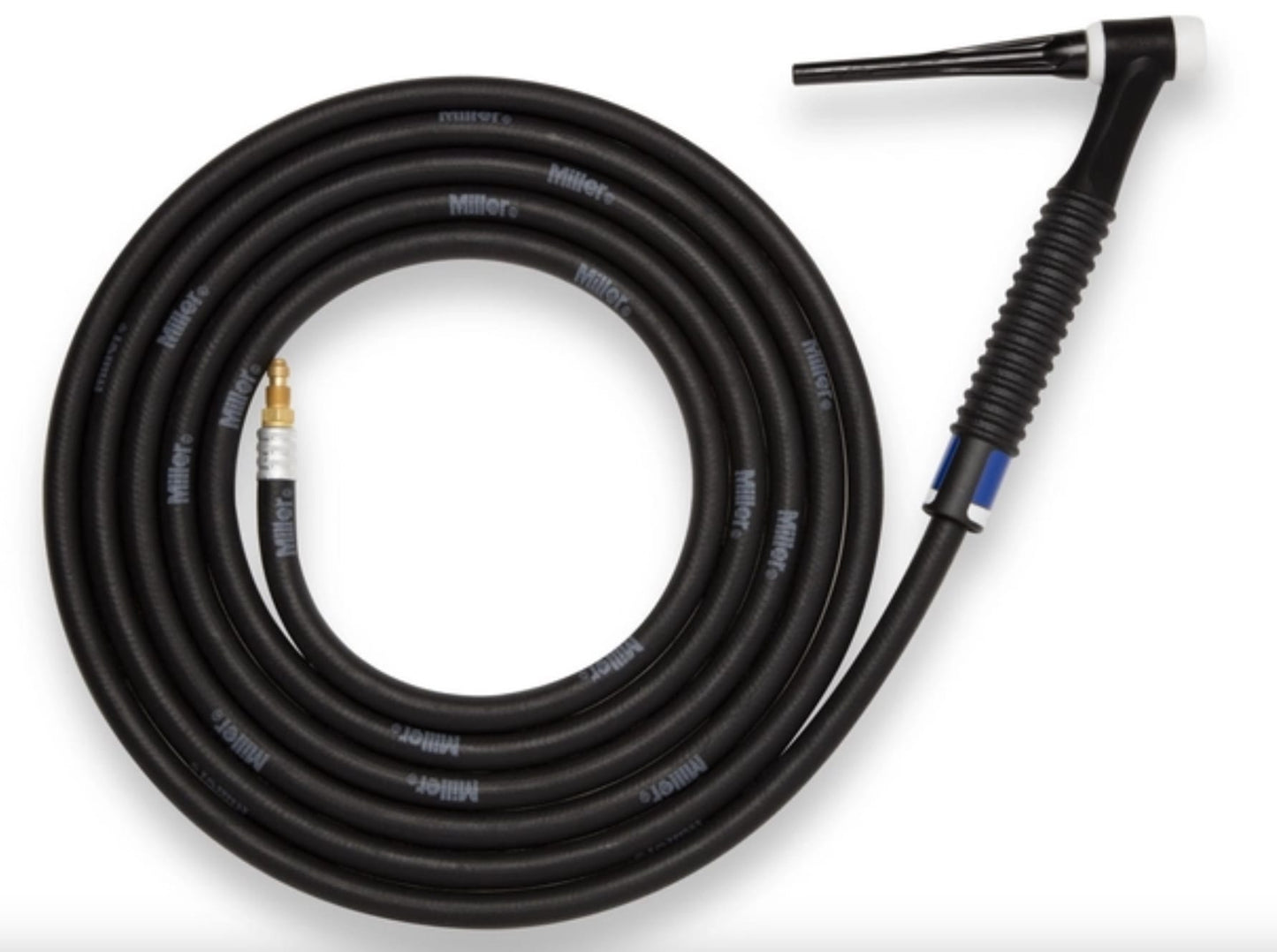 Weldcraft TIG welding torch with black rubber hose and brass connector