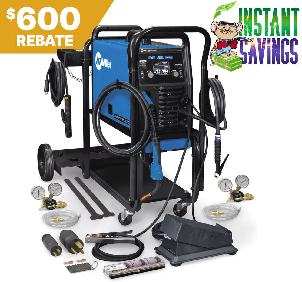 Miller Multimatic 220 AC/DC Welder w/Dual Cylinder Cart 951000070