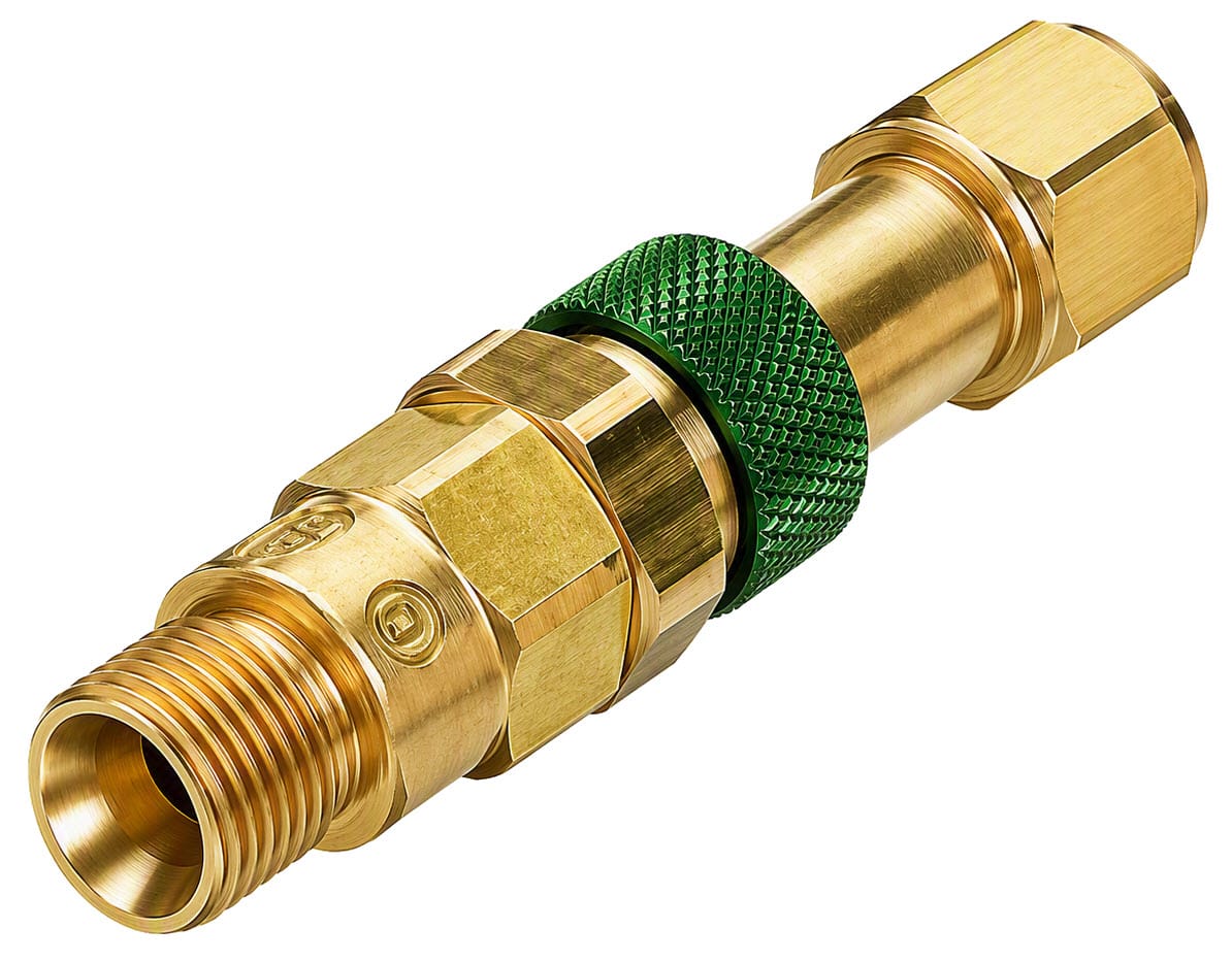Western QDB12 Oxygen Quick Disconnect w/Check Valve - Torch To Hose RH 9/16"-18 (B Size)
