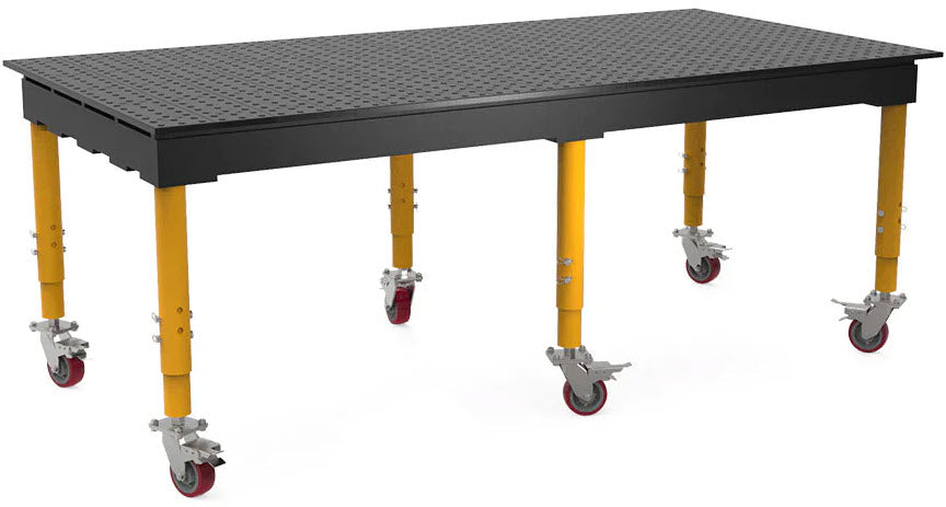 BUILDPRO MAX Welding Table 8' x 4' (Nitrided) w/Adjustable Legs & Casters TMQRC59648F