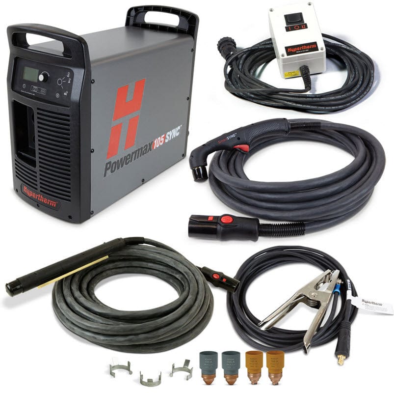 Hypertherm Welders Hypertherm Powermax105 SYNC Plasma Cutter w/CPC, 75 & 180 Degree Torches, & Remote 059687