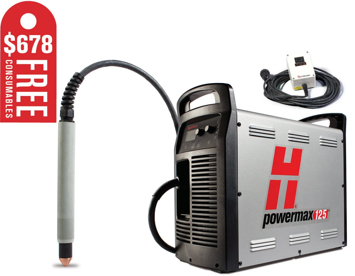 Hypertherm Welders Hypertherm Powermax125 Plasma Cutter w/CPC, 180 Degree Machine Torch & Remote