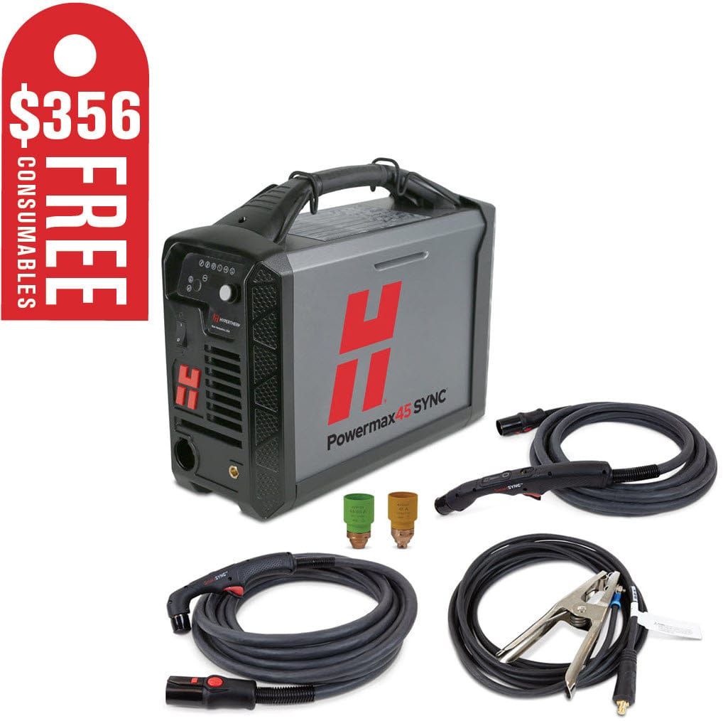 Hypertherm Welders 20 ft Hypertherm Powermax45 SYNC Plasma Cutter w/CPC, 75 & 15 Degree Handheld Torches