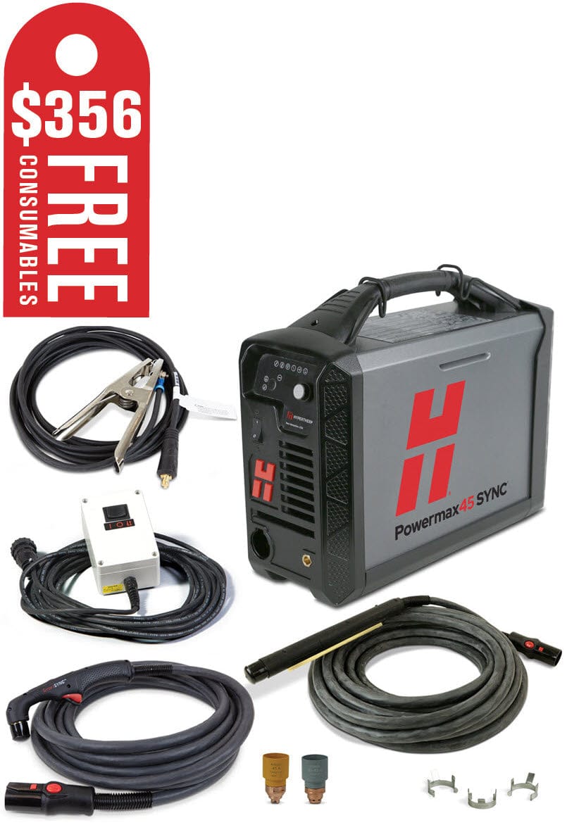 Hypertherm Welders Hypertherm Powermax45 SYNC Plasma Cutter w/CPC, 75 & 180 Degree Torches, & Remote