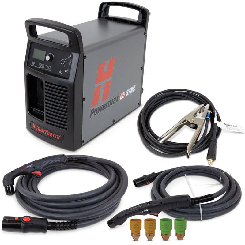 Hypertherm Welders 25 ft Hypertherm Powermax65 SYNC Plasma Cutter w/75 & 15 Degree Handheld Torches