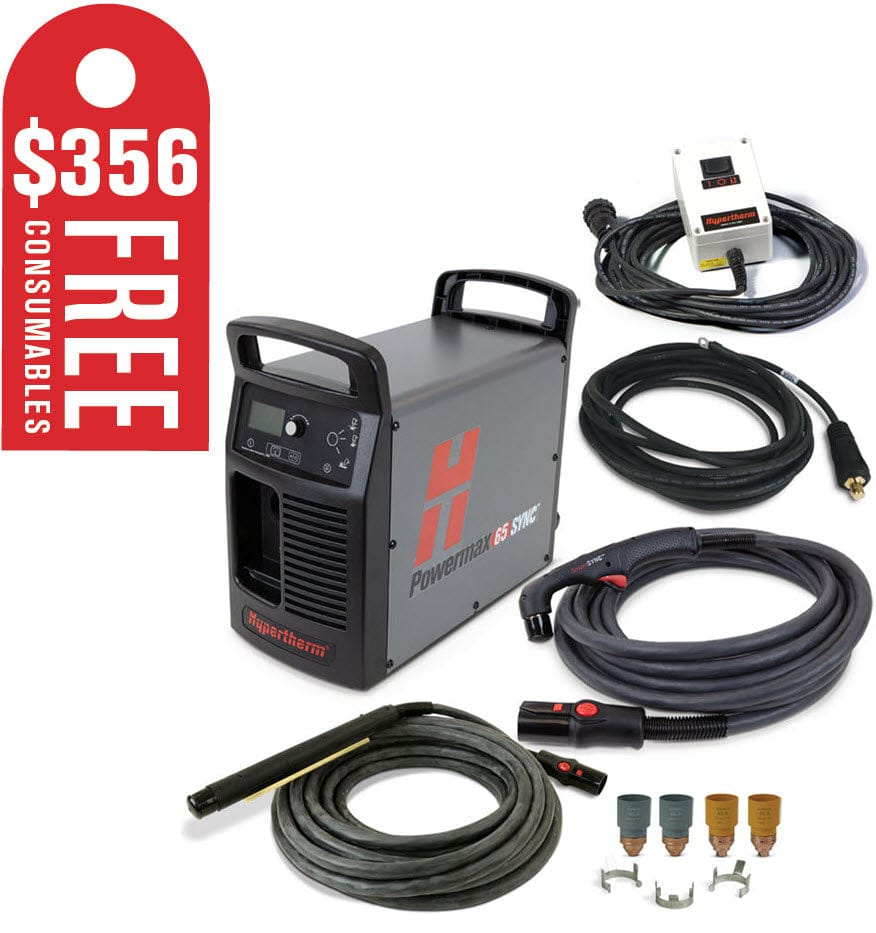 Hypertherm Welders Hypertherm Powermax65 SYNC Plasma Cutter w/CPC, 75 & 180 Degree Torches, & Remote