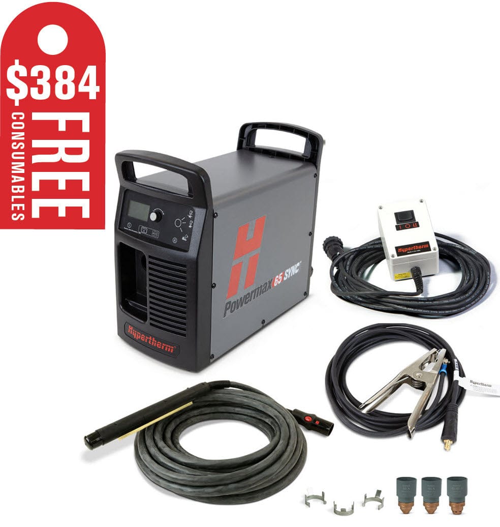 Hypertherm Welders Hypertherm Powermax85 SYNC Plasma Cutter w/CPC, 180 Degree Machine Torch & Remote
