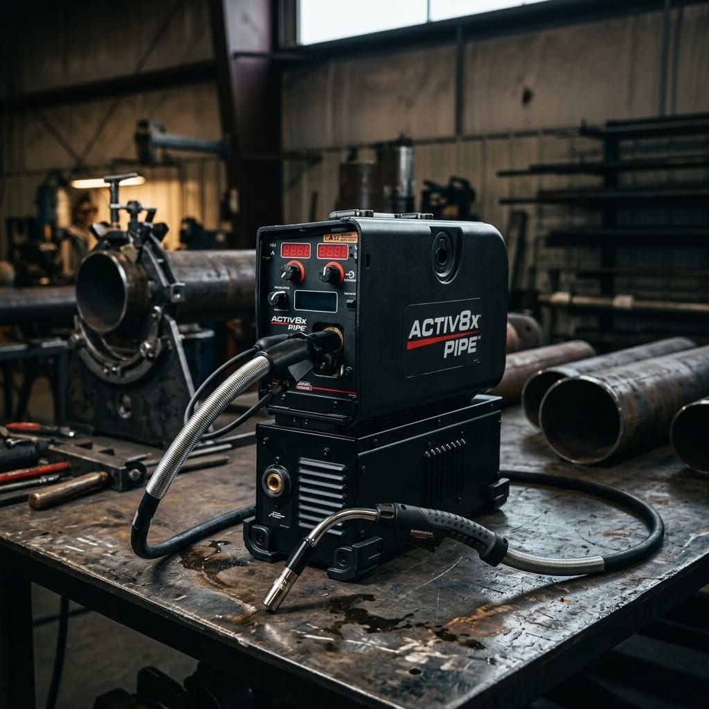 Portable industrial wire feeder and welding torch kit — Industrial Job Site Lifestyle | Generated by Modelize