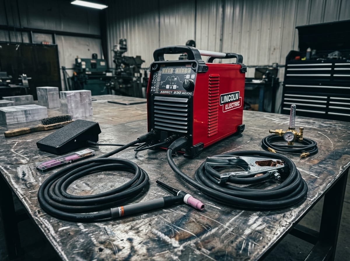 TIG Welding System — Workshop Environment | Generated by Modelize