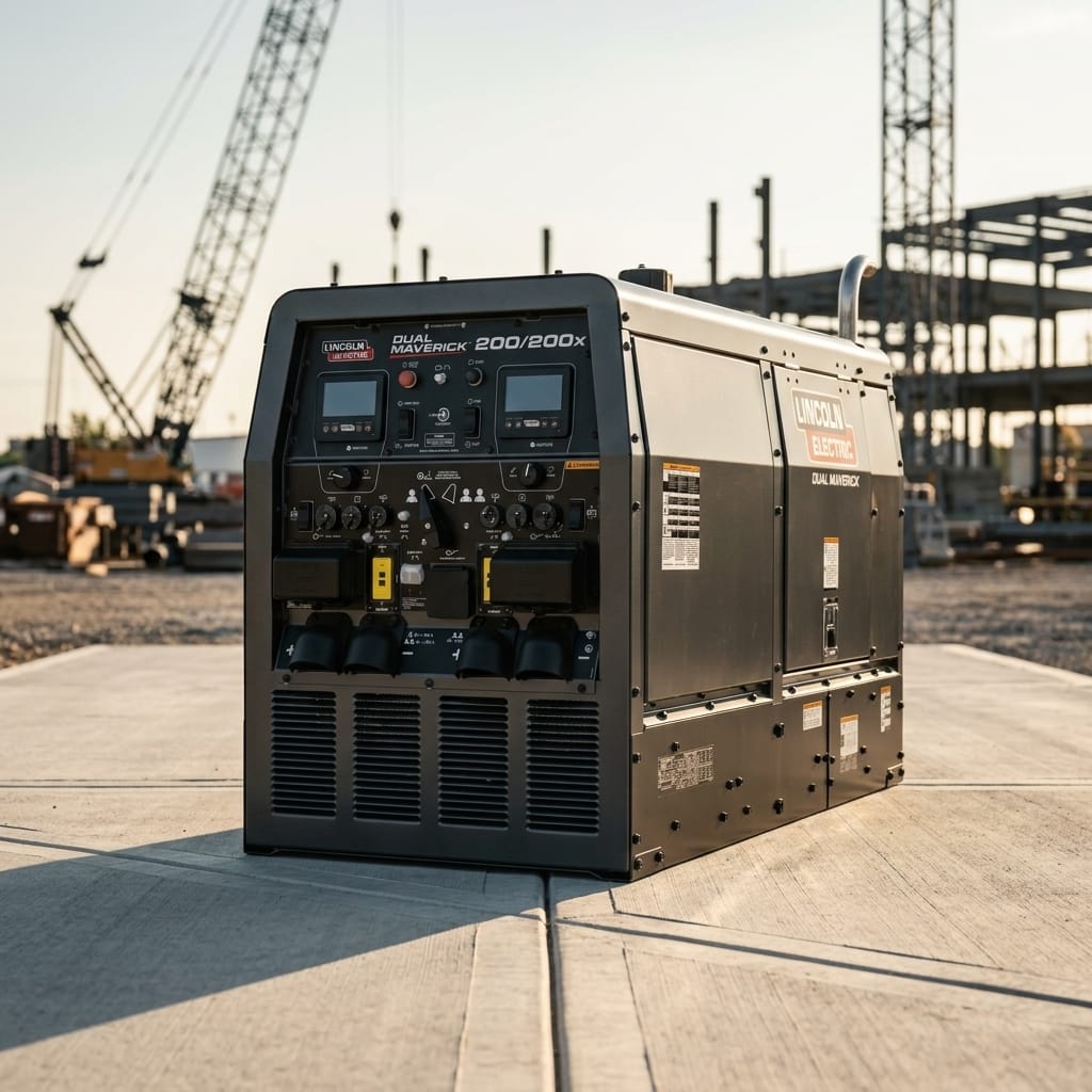 Engine-driven welder and generator — Rugged Jobsite Lifestyle | Generated by Modelize