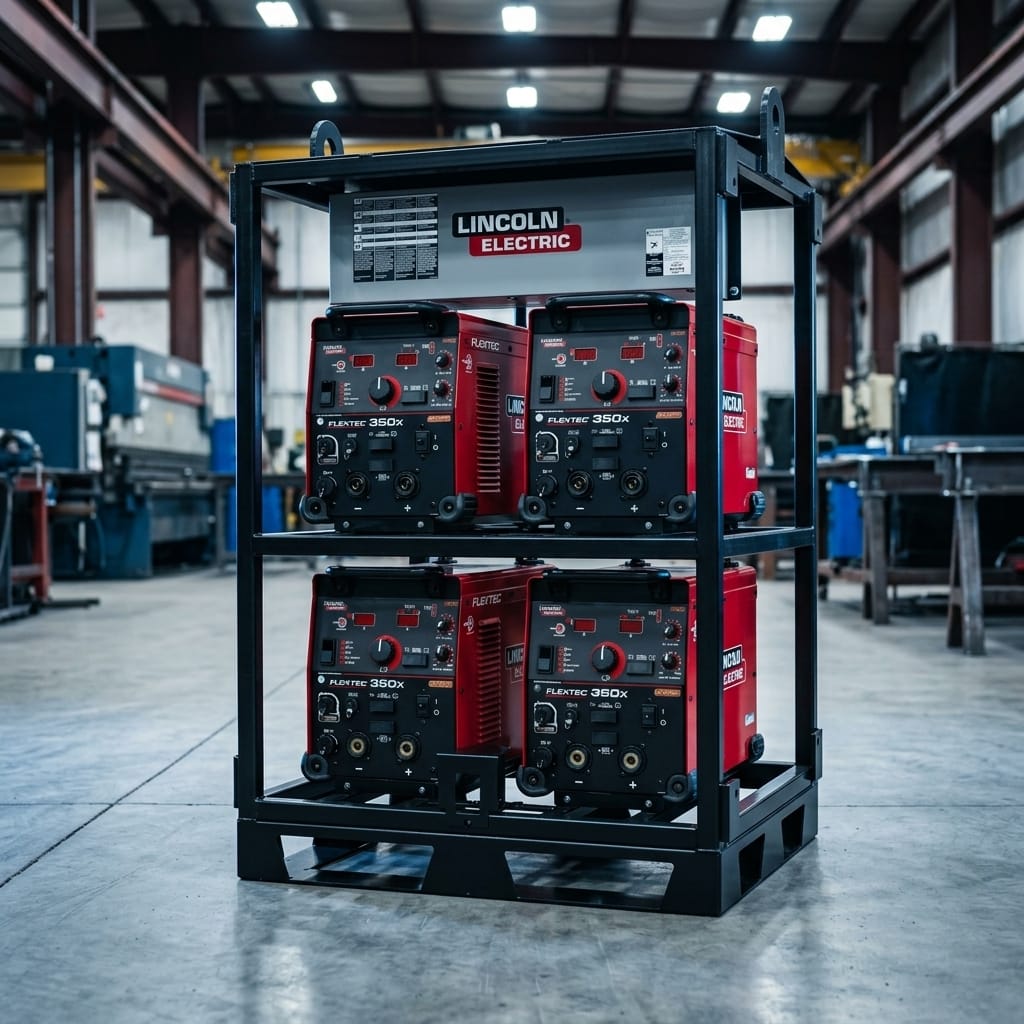 Multi-process welder rack system — Industrial Workshop Placement | Generated by Modelize