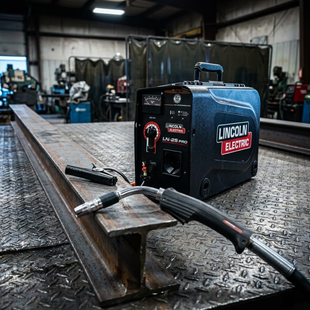 Industrial portable wire feeder and welding gun pak — Industrial Jobsite Lifestyle | Generated by Modelize