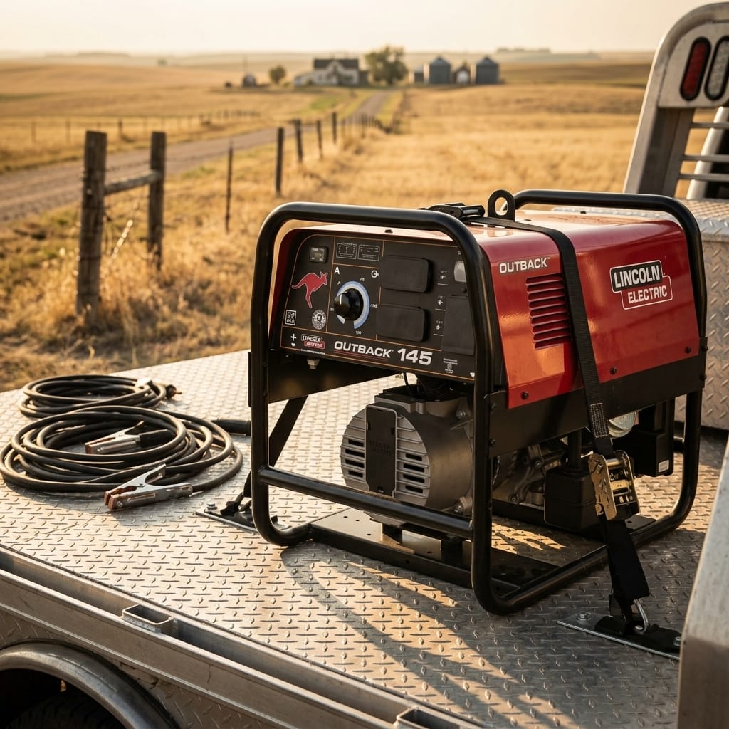 Engine-driven welder and generator — remote_jobsite_lifestyle | Generated by Modelize