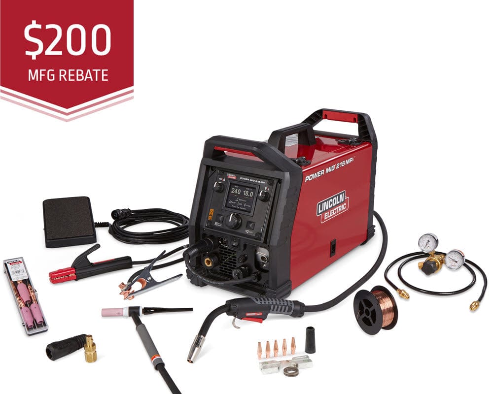 Lincoln Welders Lincoln Power MIG 215 MPi Multi-Process Welder TIG One-Pak K4878-1
