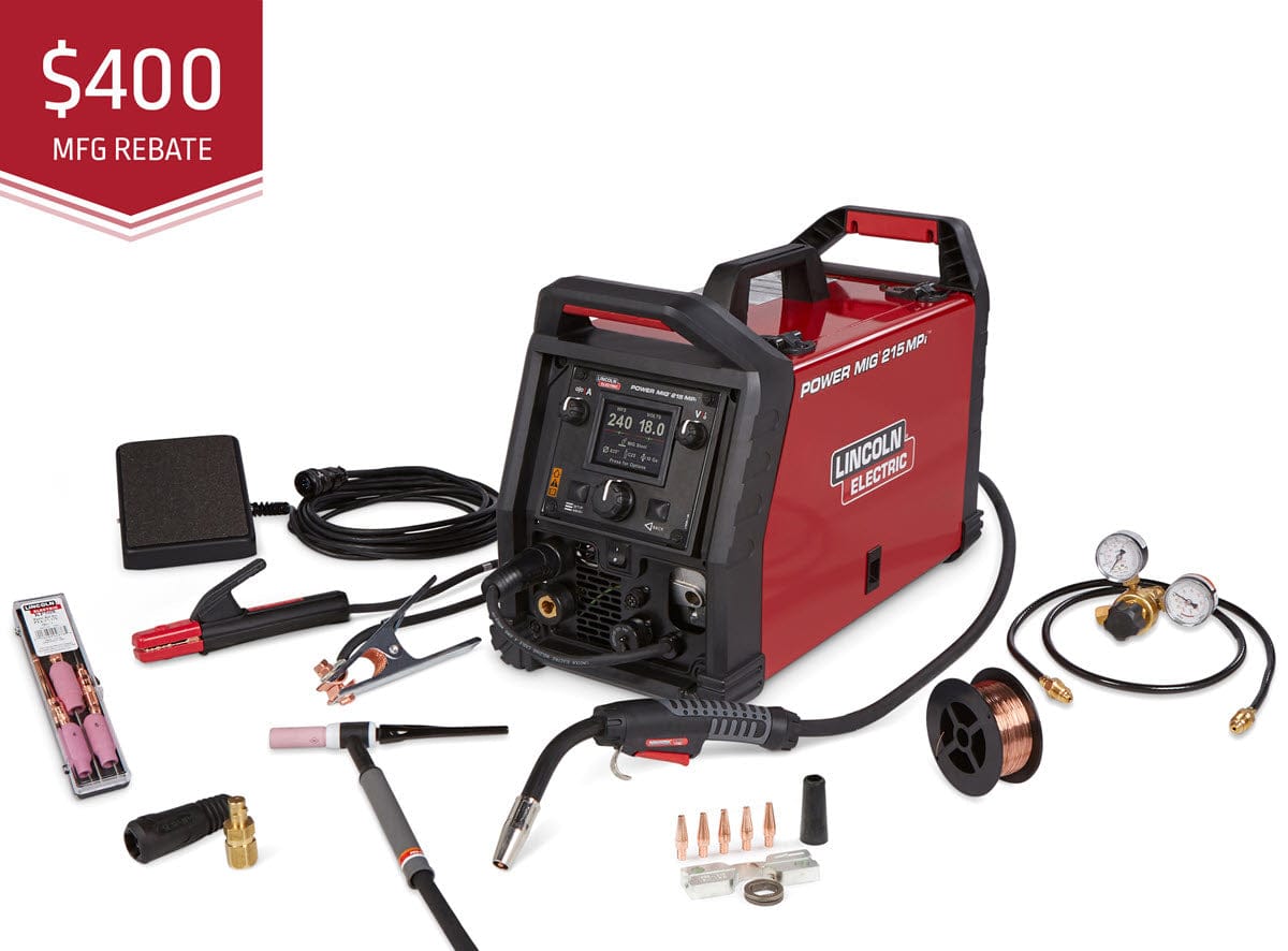 Lincoln Welders Lincoln Power MIG 215 MPi Multi-Process Welder TIG One-Pak K4878-1