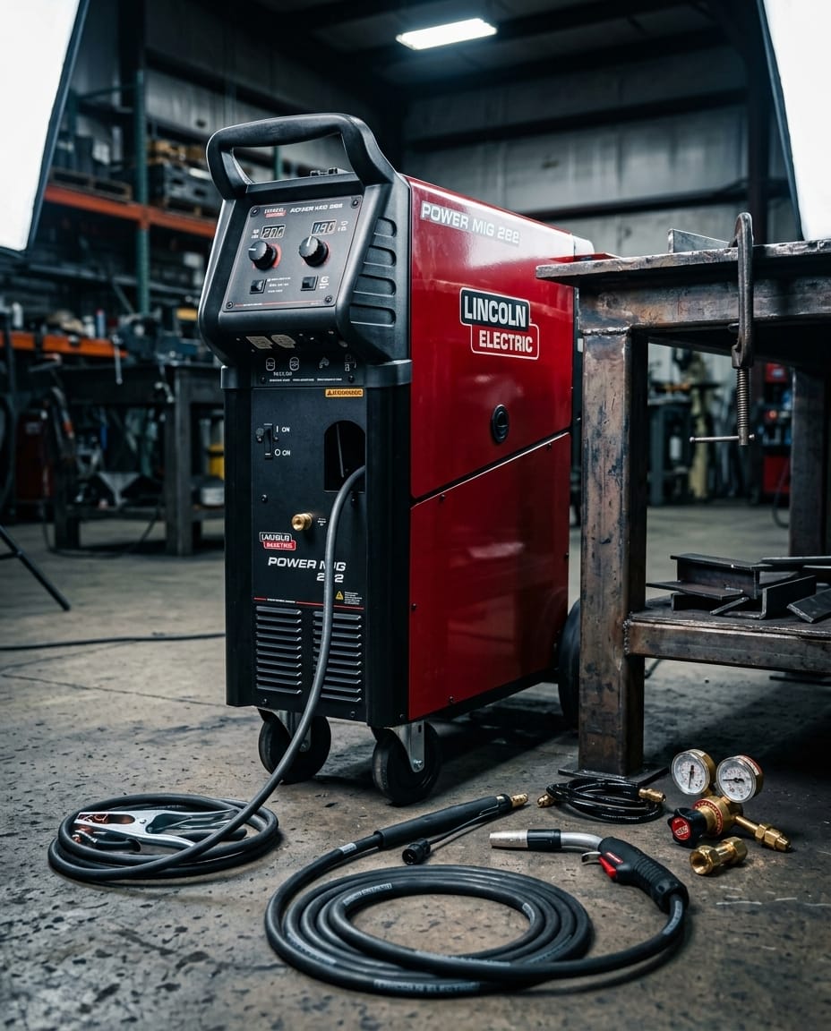 Industrial MIG Welder — Fabrication Shop Lifestyle | Generated by Modelize