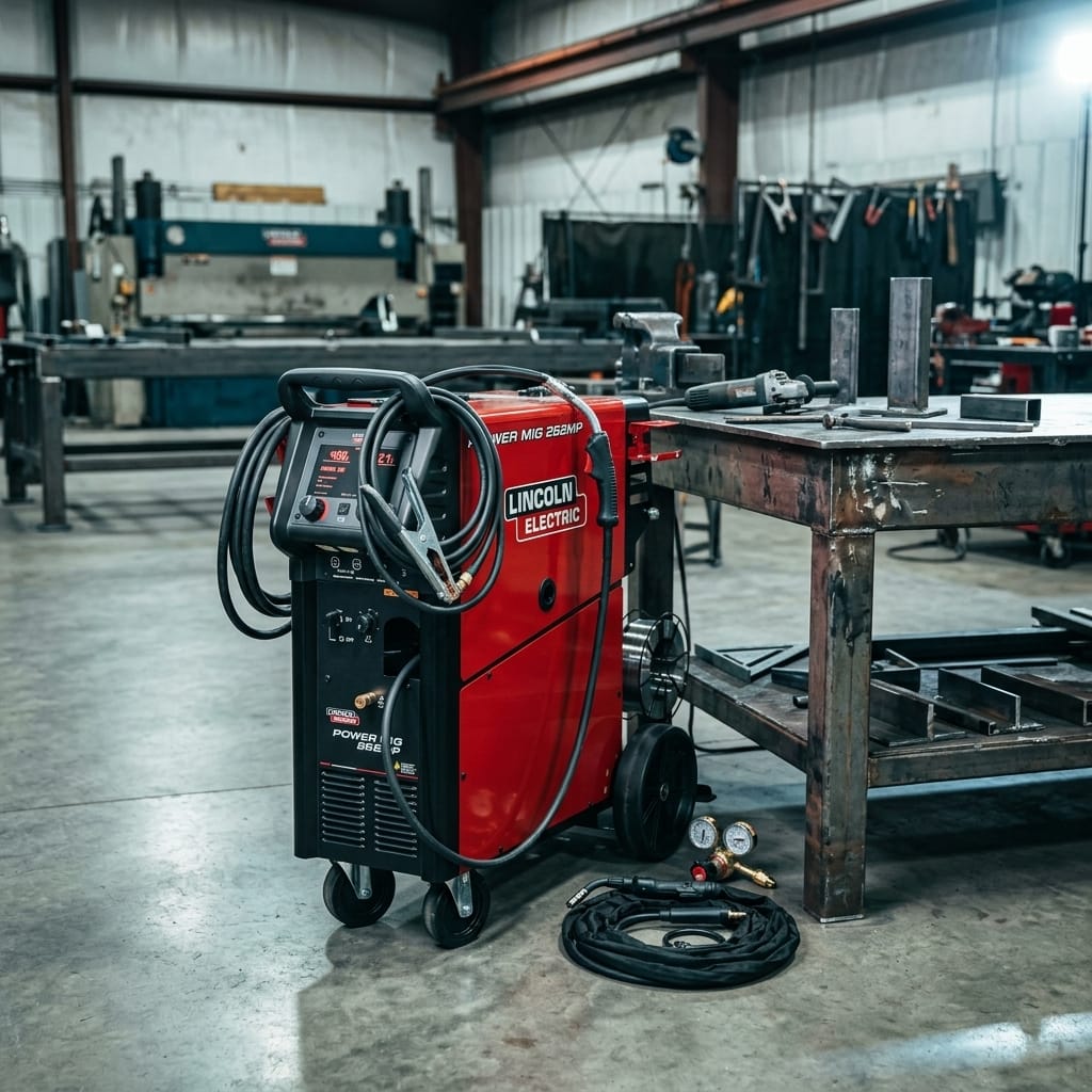 Industrial Multi-Process Welder — Industrial Workshop Lifestyle | Generated by Modelize