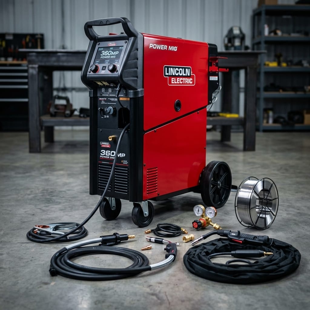 Industrial MIG Welding Machine — Workshop Lifestyle | Generated by Modelize
