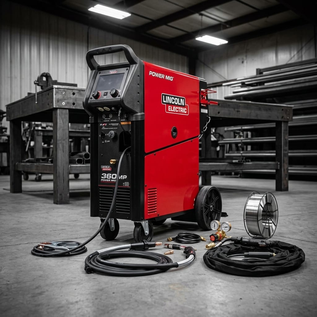 Industrial MIG welding system — Workshop Lifestyle | Generated by Modelize