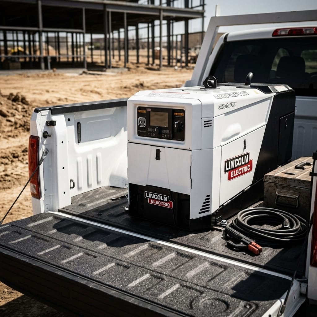 Engine-driven welder and air compressor — Work Site Lifestyle | Generated by Modelize