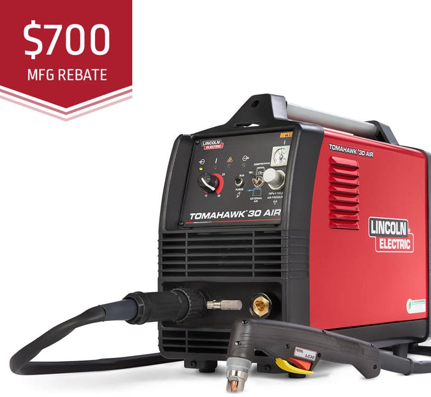 Lincoln Welders 10 ft Lincoln Tomahawk 30 AIR Plasma Cutter w/Built-In Compressor K5457-1