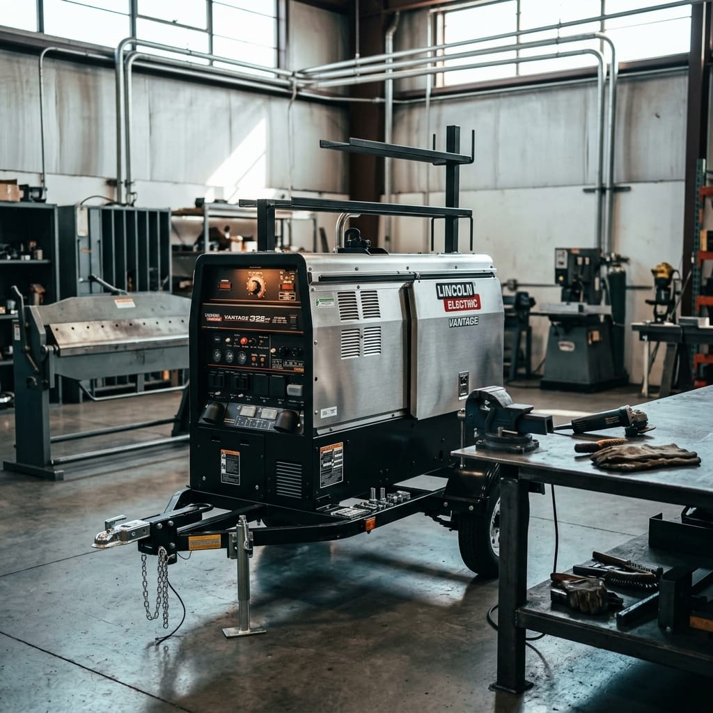 Engine-driven welder with trailer — Industrial Job Site Lifestyle | Generated by Modelize