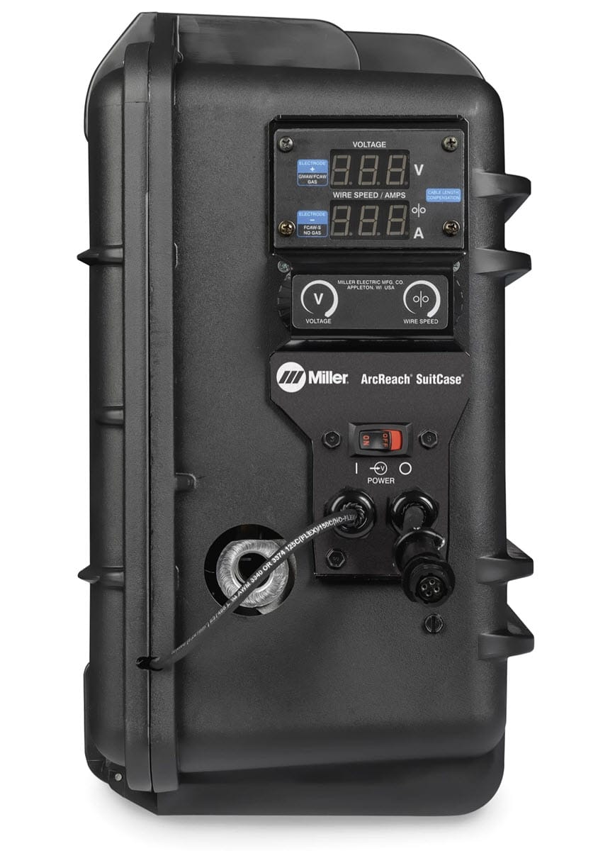Miller ArcReach SuitCase portable wire feeder with digital display and power switch